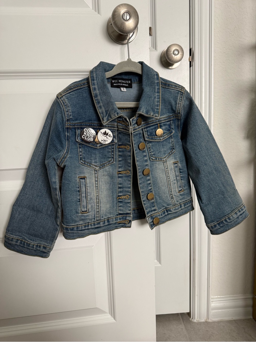 Kids' “Wee Monster” Denim Jacket with Patch Details
